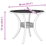 ZNTS Garden Table White Ø90x75 cm Cast Aluminium 4002809