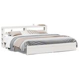 Bed Frame with Headboard without Mattress White 200x200 cm 3306004
