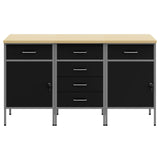 Work Cabinet with Drawer 3 pcs Black and Grey 150 x 55 x 85 cm 3321370