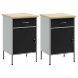 Work Cabinet with Drawer 2 pcs Black and Grey 100 x 55 x 85 cm 3321360