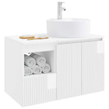 Bathroom Furniture Set 2 pcs High Gloss White Engineered Wood 3404078