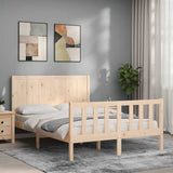 Bed Frame without Mattress Small Double Solid Wood Pine 3192591