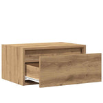 ZNTS Wall-mounted Bedside Cabinet with LED Lights Artisan Oak 860227