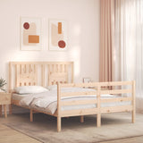 Bed Frame without Mattress Double Solid Wood 3194546