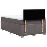 Box Spring Bed with Mattress Grey 120x190 cm Faux Leather 3286114