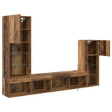 TV Wall Units Wall-mounted 4 pcs Old Wood Engineered Wood 3402944
