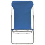 Folding Beach Chairs 2 pcs Steel and Oxford Fabric Blue 44358