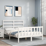 Bed Frame without Mattress White 140x200 cm Solid Wood Pine 3191907