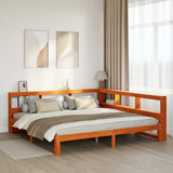 Bookcase Bed without Mattress Wax Brown 180x200 cm Solid Wood Pine 3324375