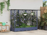 Raised Bed with Trellis and Roof Grey 164 x 40 x 121 cm PP 42032570