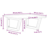 ZNTS Basin Shelf Wall Mounted Steel and Solid Wood Acacia 3302762