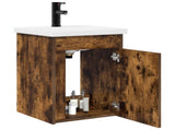 Bathroom Vanity Unit with Tap Smoked Oak 42 x 40 x 74.5 cm 889533