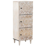 High Board with Shelf White 40 x 33.5 x 110 cm Solid Mango Wood 4018397
