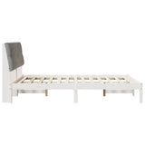 Bed Frame with Upholstered Headboard White 135 x 190 cm 878833