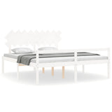 Senior Bed without Mattress White Super King Size Solid Wood 3195562