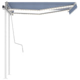 Manual Retractable Awning with LED 3.5x2.5 m Blue and White 3069921