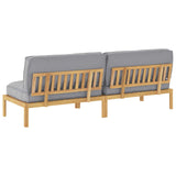 Sofa Set with Cushion Grey 240 x 80 x 69 cm Solid Acacia Wood 3418227