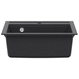 Kitchen Sink Single Basin Granite 60 x 51 x 30.5 cm Graphite 42053748