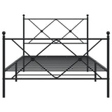 Metal Bed Frame without Mattress with Footboard Black 100x200cm 376515