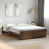Bed Frame without Mattress Brown Oak 140x200 cm 3279891
