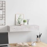 330265 Wall-mounted Drawer Shelf Concrete Grey 60x23,5x10cm MDF