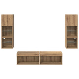 TV Wall Unit Wall-mounted 6 pcs Artisan Oak Engineered Wood 3402930