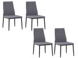 High Back Dining Chairs Modern Upholstered Linen-Touch Fabric Accent Chairs with Metal Legs for T3398P328170