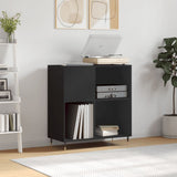 Record Cabinet Black Engineered Wood 84.5 x 38 x 89 cm Modern 831765