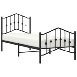 Metal Bed Frame without Mattress with Footboard Black 80x200cm 373798