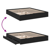 Bed Frame with Drawers without Mattress Black 200x200 cm 3280630