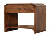 Solid Wood Newton Bedside, 1 Drawer and Open Shelf, Dark Brown B2743P402934