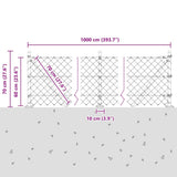 Welded Wire Fence with Concrete Base 10 x 0.6 m 3351235