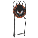 Mosaic Bistro Set Terracotta and White Iron and Ceramic 3216355