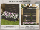 34 x 69.5cm Garden Planter Box, with Back Trellis, Black T3398P323953