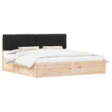 Bed Frame with Upholstered Headboard Black 200 x 200 cm 3398211