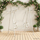 Swing Bench Steel 113 x 121.5 x 168 cm Antique White 3429260