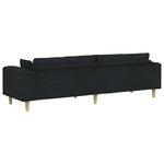 Fabric Sofa with Cushion Black 208 cm Fabric 3335145