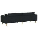 Fabric Sofa with Cushion Black 208 cm Fabric 3335145