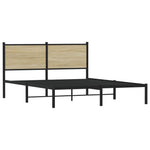 Metal Bed Frame without Mattress Sonoma Oak 150x200 cm King Size 4007718
