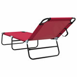 Folding Sun Lounger Folding Red 188 x 57 x 86.5 cm Polyester 42003142