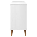 Drawer Cabinet MOLDE White 113x40x80 cm Solid Wood Pine 350508