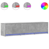 TV Cabinet with LED Concrete 165 x 34 x 40 cm Engineered Wood 8006549