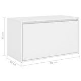 Bench White Engineered Wood 80x40x45 cm Bench Rectangular 808666