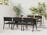 Outdoor Dining Set Black PE rattan, steel, solid acacia wood 3120106