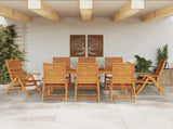 Garden Dining Set Folding 9 pcs Brown Solid Acacia Wood 3375635