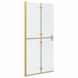 Walk-In Shower Wall Folding Gold 90 x 6.5 x 190 cm 42017971
