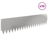 Lawn Edging 10 pcs 103 x 25 cm Steel Silver 8008400