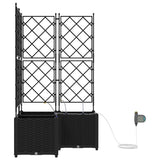 Garden Planter 3 pcs Black 80 x 80 x 142 cm PP 42002854