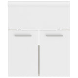 Sink Cabinet with Built-in Basin White and Sonoma Oak Engineered Wood 3070816