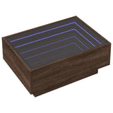 Coffee Table with LED Brown Oak 70x50x30 cm Engineered Wood 847517